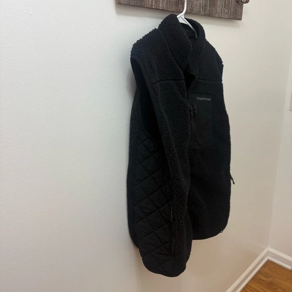 Vineyard Vines Sherpa SuperShep Vest Black Mens Xl